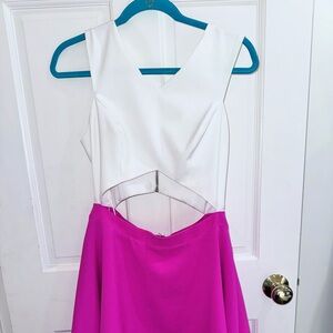 Elegant White and Pink Women's Dress